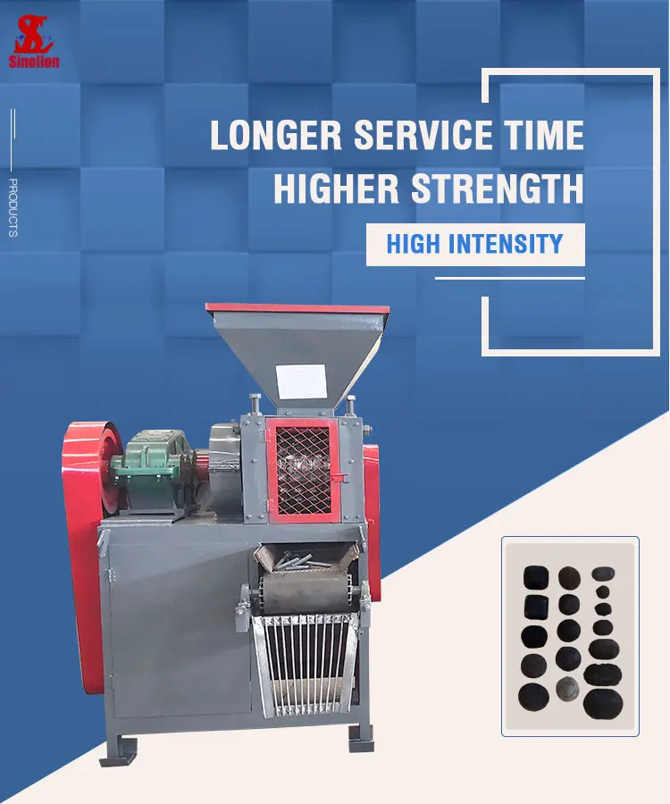 New design hydraulic roller type mineral barbecue coal briquette machine / barbecue coal ball briquetting press machine factory