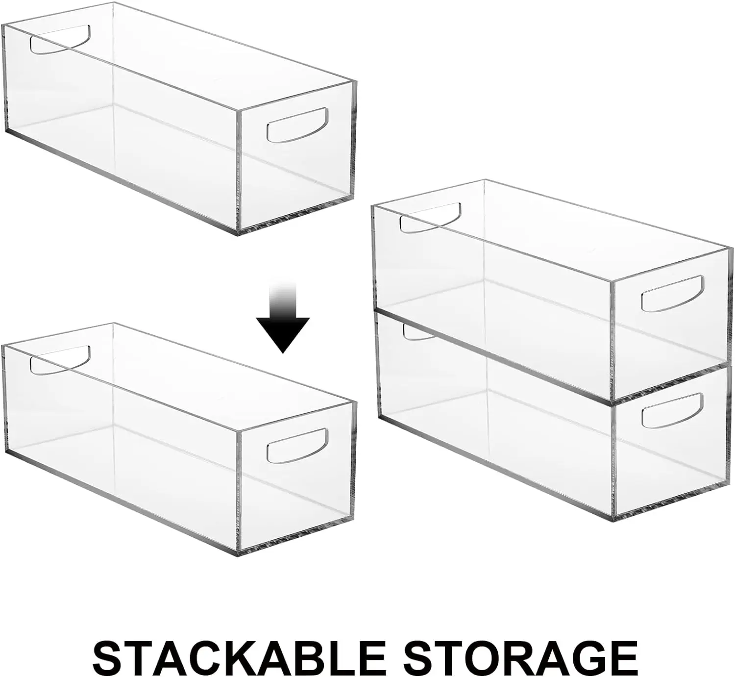 Acrylic DVD CD Storage Box Clear DVD Holder Case with Handles ...