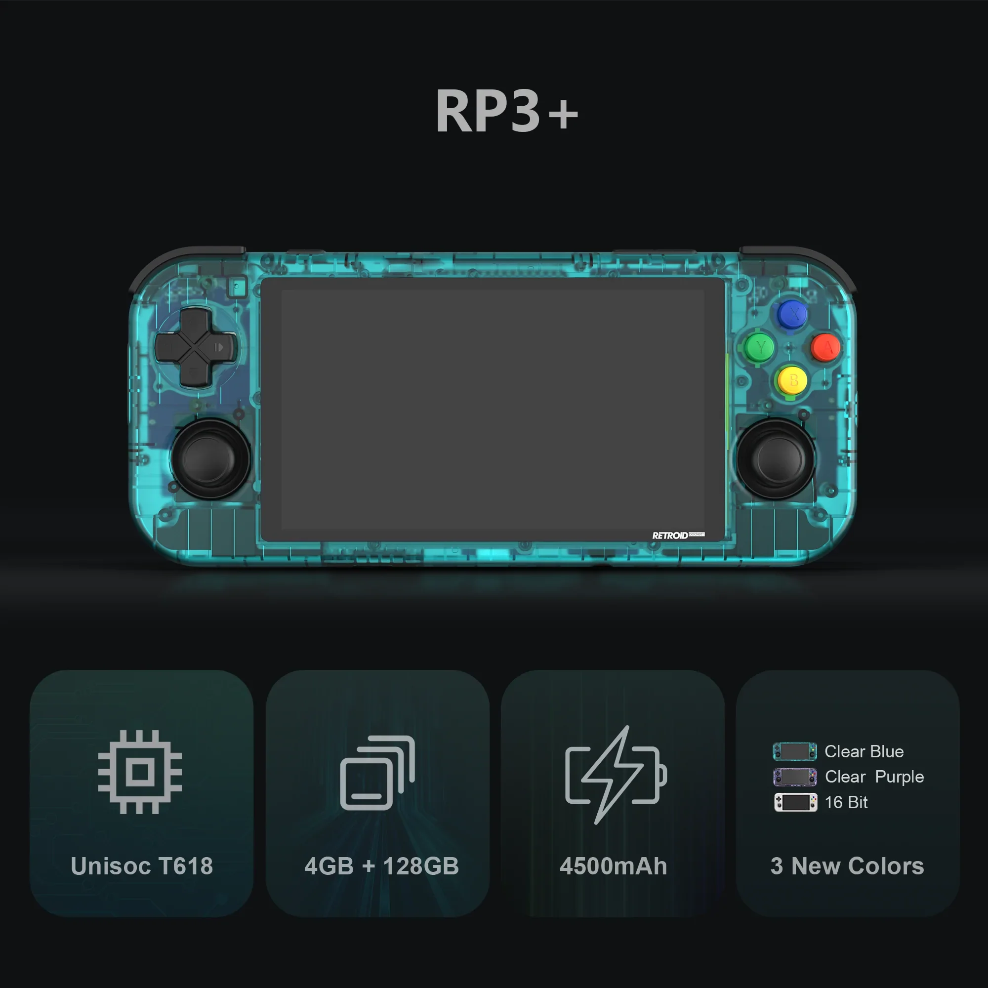 Retroid Pocket 3+ Android Portable Retro Game Console 4GB+128GB