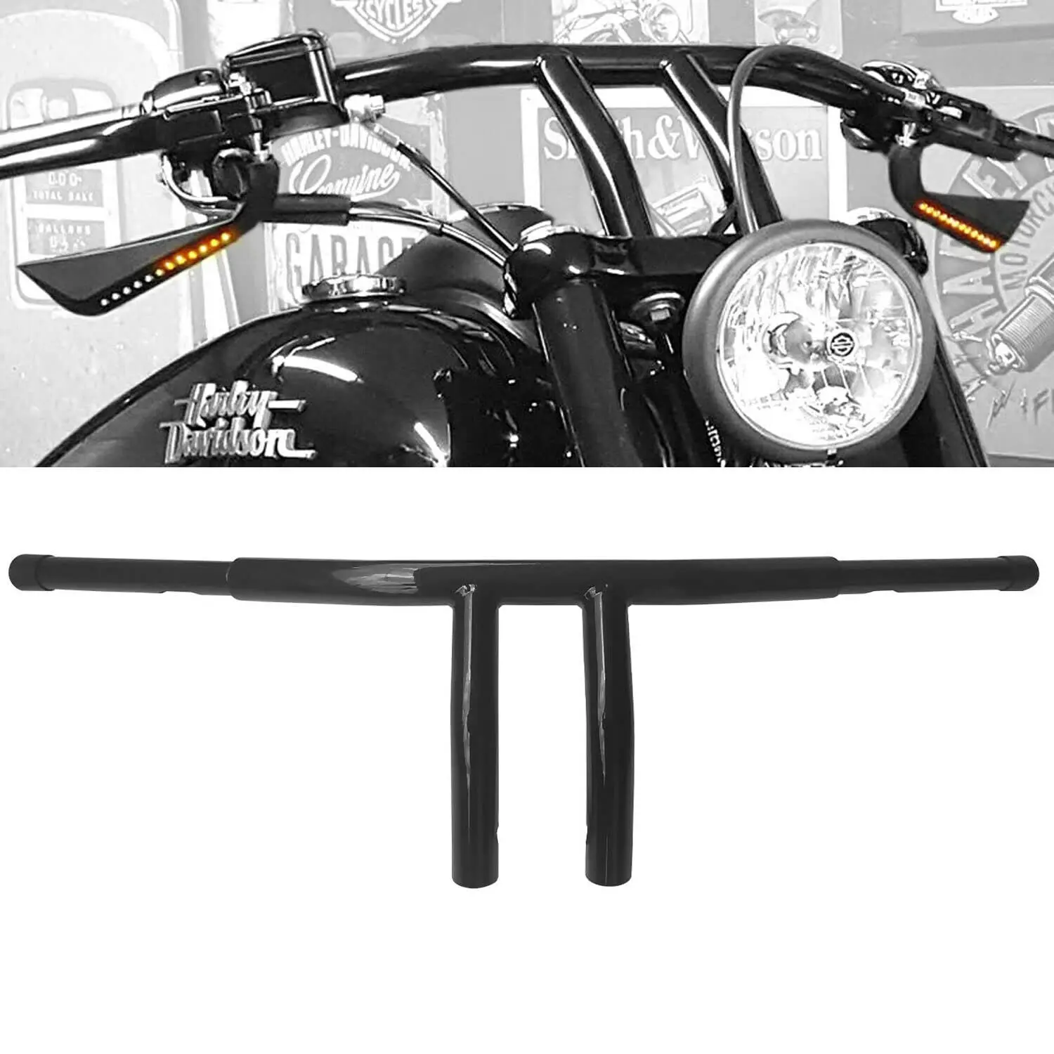 RACEPRO 1" 25mm Custom Universal Motorcycle Bobber Chopper Handlebars Motorbike Ape Hanger Bar Drag T-Bar Motorcycle Handlebars