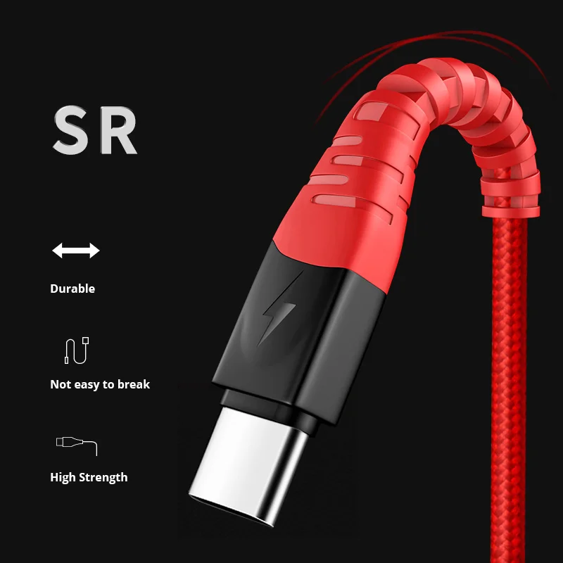 Usb-кабель для быстрой зарядки, Type-C, для телефона, Usb-кабель для передачи данных, зарядное устройство, новинка, прочный нейлоновый Плетеный Micro 3 в 1, 3 в 1, HY-C1908 ODM/OEM