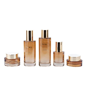 New Style Luxurious Oval Thick Bottom Crystal Cosmetic Glass Bottle Customized Translucent Amber Lid Can Be Customized Matt Gold