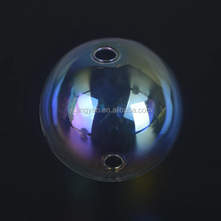 Hand Blown Heat Resistant Rainbow Colored Round Hollow Empty Borosilicate Glass Globe Ball Sphere Lamp Shade
