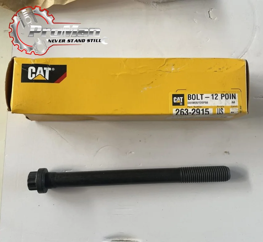 丸型2段硯　麻子坑　3.5吋 263-2915 M16X2 Thread 12 Angle Head Bolt for CAT C9 & C-9