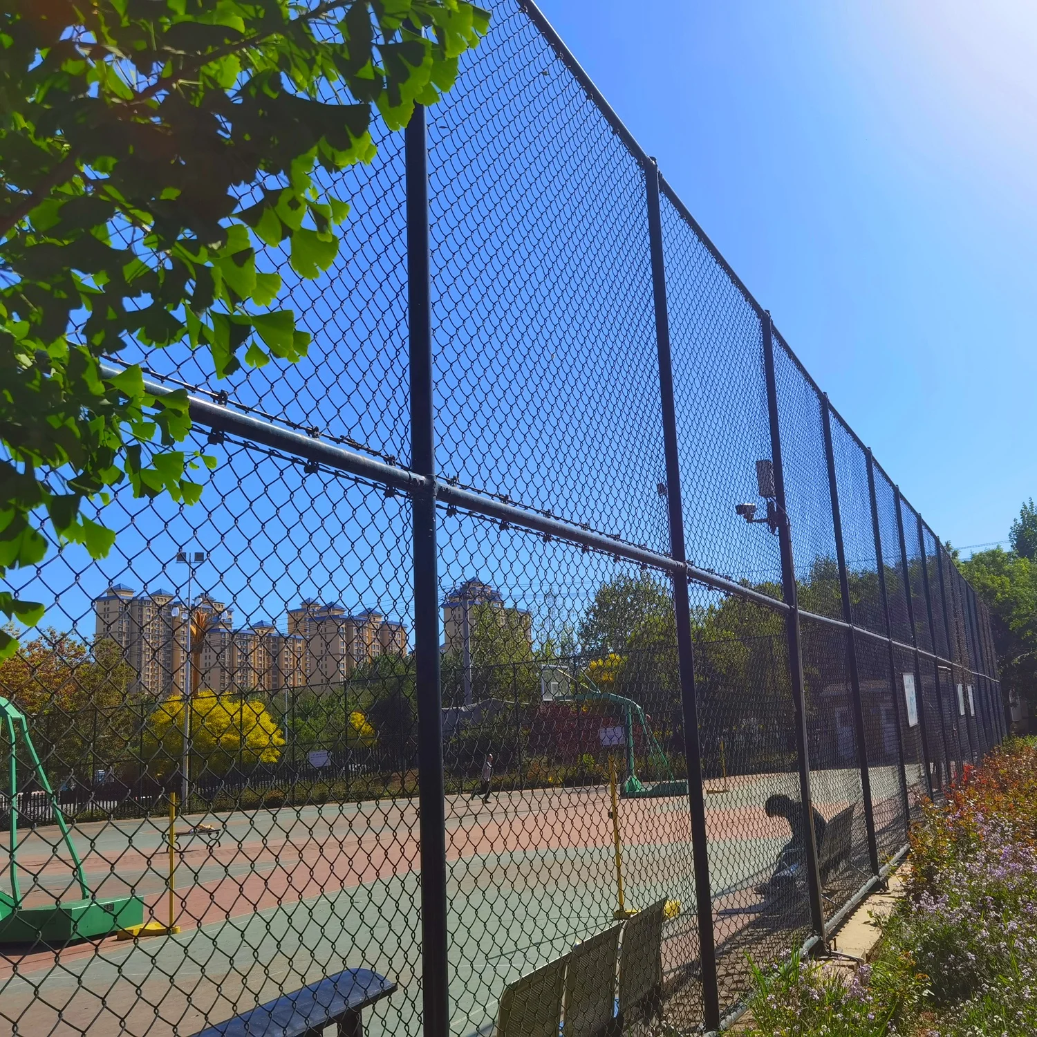 Pvc Coated Chain Link Iron Wire Mesh Fence Post / 6ft 7ft8ft Galvanized Diamond Mesh Wire Fencing Tortoise Fence