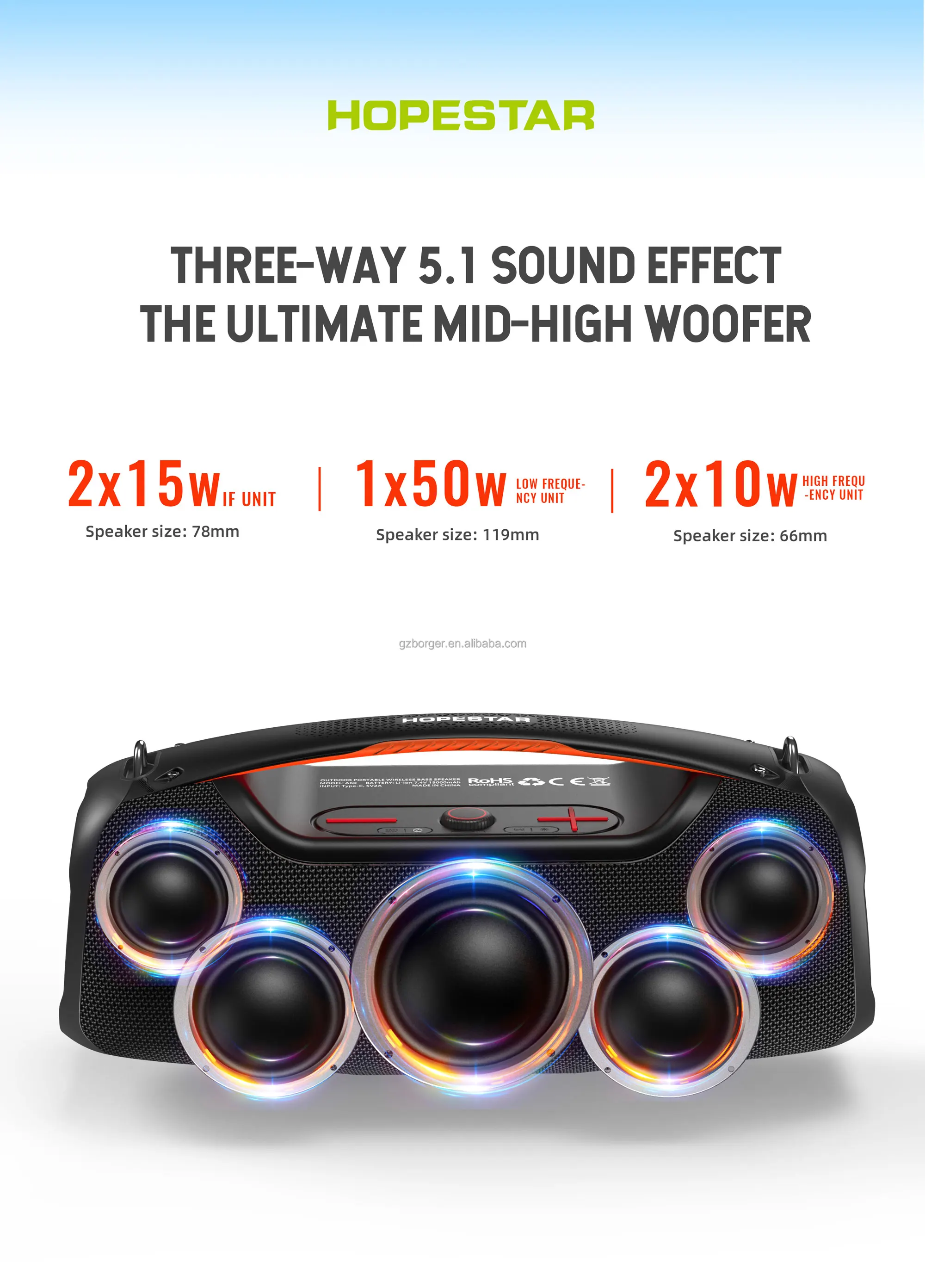 Hopestar A60 Big Wireless Speaker Portable Outdoor Boombox 3d Stereo ...