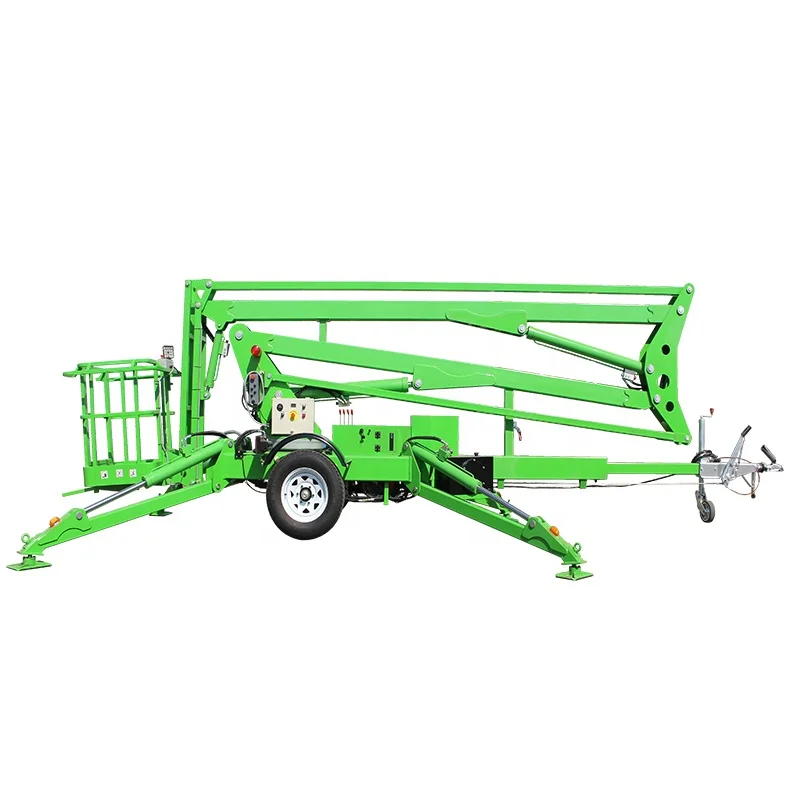 Germany Traffic Alko Axles Hydraulic Electric Trailer Cherry Picker Towable Spider Articulated Boom Lift