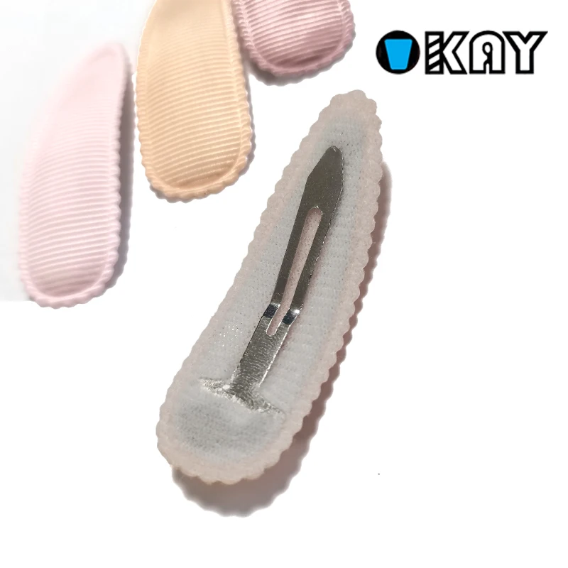 Free Samples 5.5 CM Snap Hair Clip With Ribbon Cover