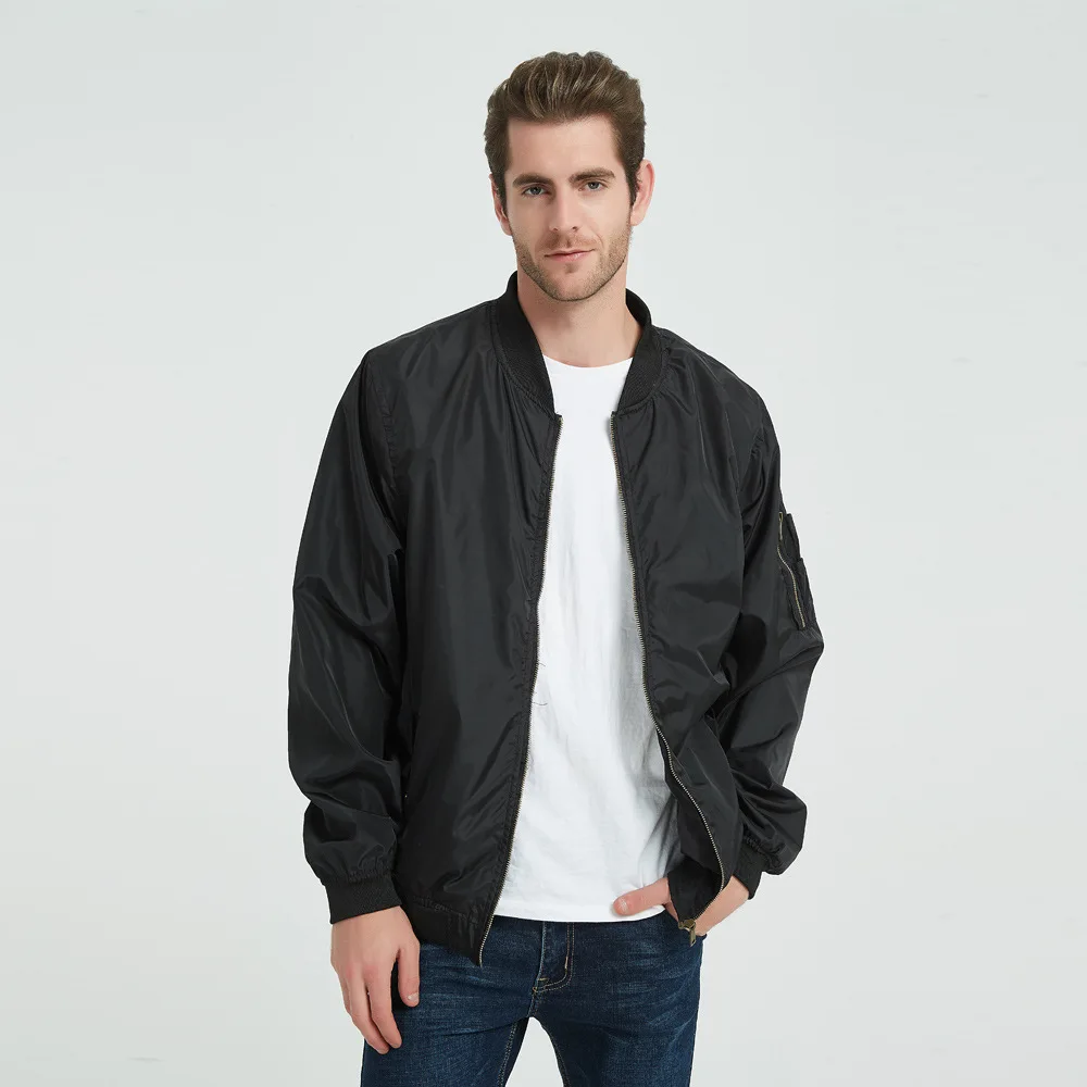 Wholesale High Quality autumn and winter casual thin section wholesale men's solid color bomber jacket_voghion.com
