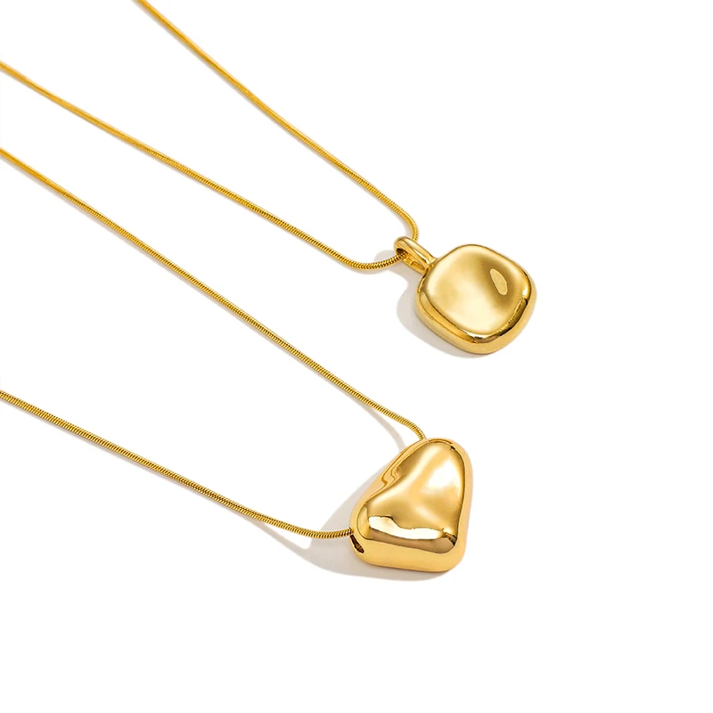 MICCI 18K Gold Plated Hollow Heart Pendant - Waterproof Jewelry