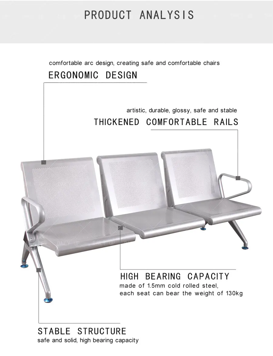 outdoor stainless steel benches hospital waiting chair public waiting chair