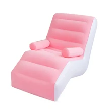 hot selling large size portable thickened pvc S shape inflatable single sofa by air