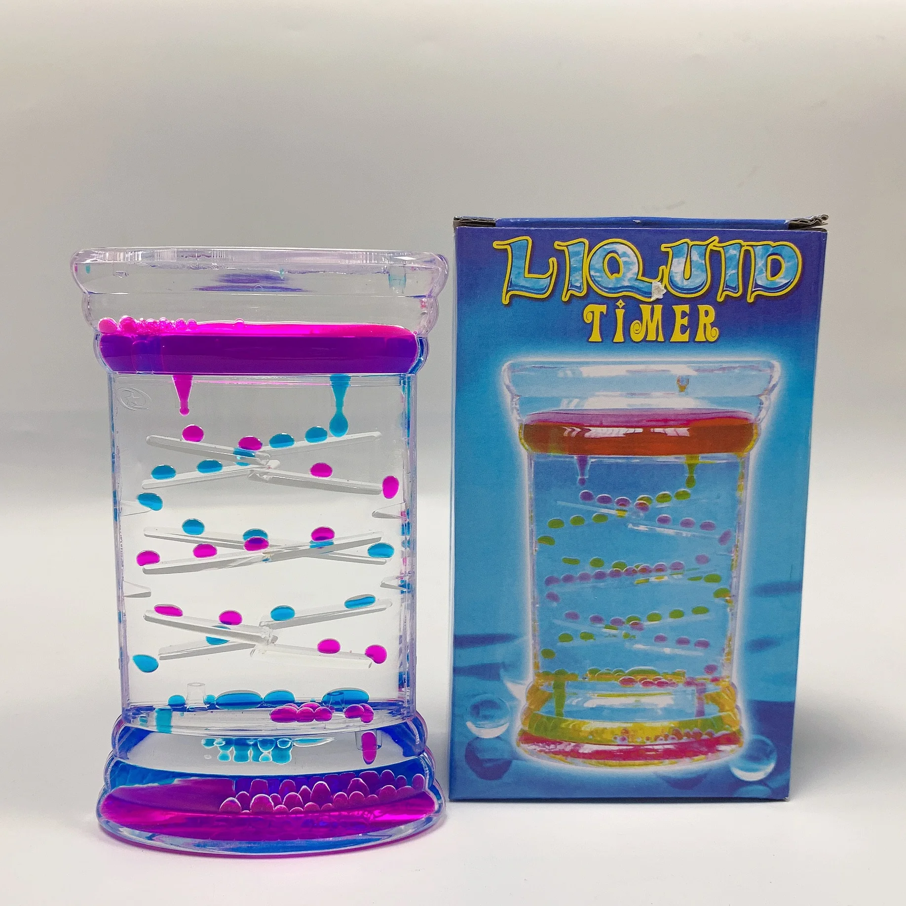 Sensory Toys Hourglass Water Bubbler & Liquid Timer Two Color Drops ...