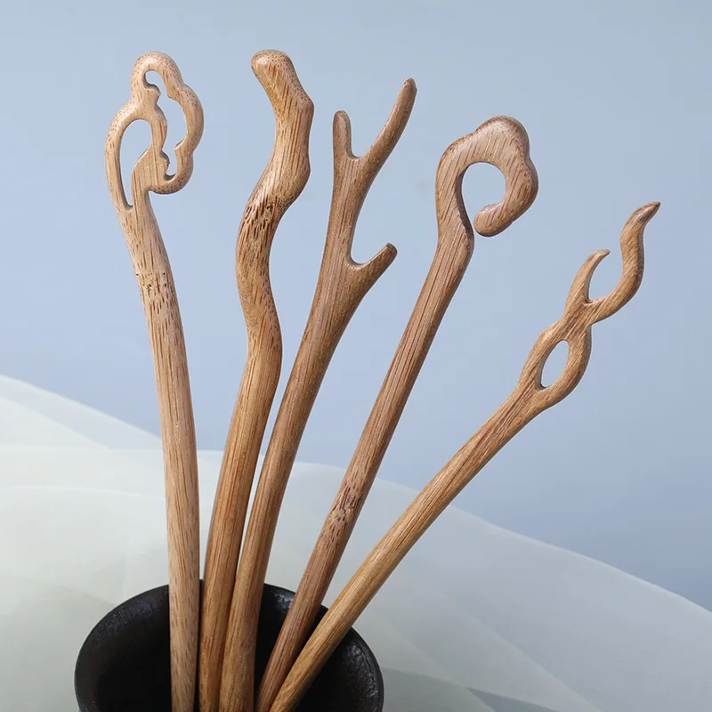 Оптовая продажа Женские бамбуковые шпильки для волос аксессуары в китайском стиле Hanfu ретро