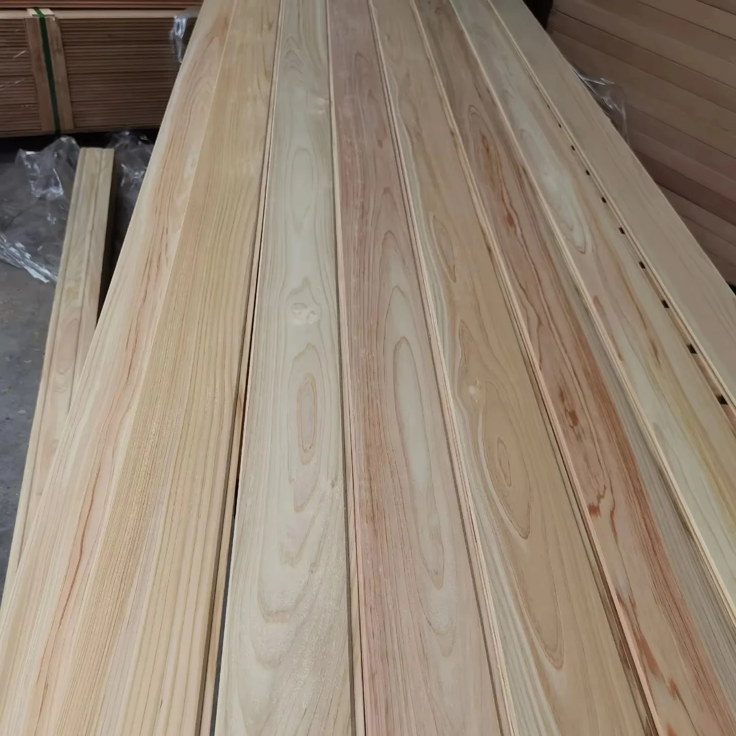 Modern Japanese Hinoki Cypress Solid Wood Wall Panel 2400