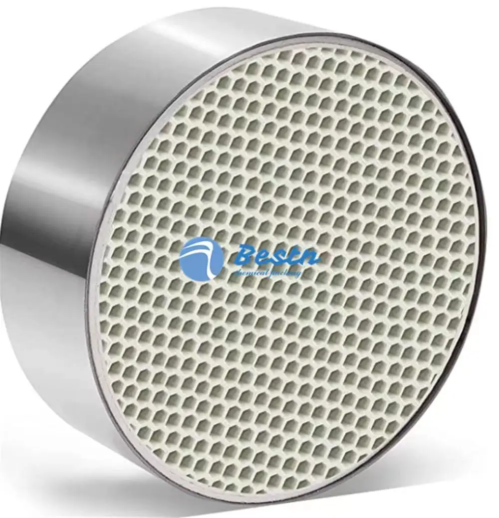 E-co Friendly 6 дюймов x 2 дюйма Круглый каталитический конвертер для дровяной плиты шестигранный сотовый керамический с металлической оболочкой