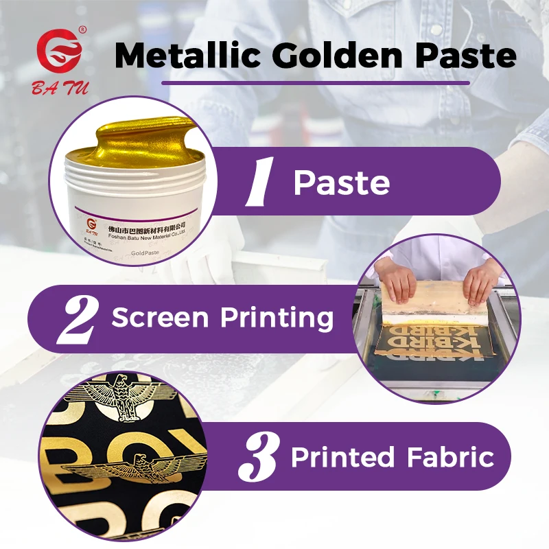 Water Base Gold for Ink for Screen Printing on Cloth Stamps and Apparel Decoration