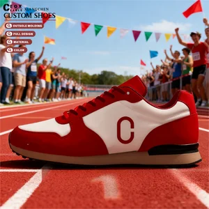 2026 High Quality Genuine Leather Luxury Sports Walking & Running Shoes Men's Breathable Anti-Slip Fashion Custom Brand