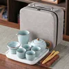 Ru kiln blue tea set C
