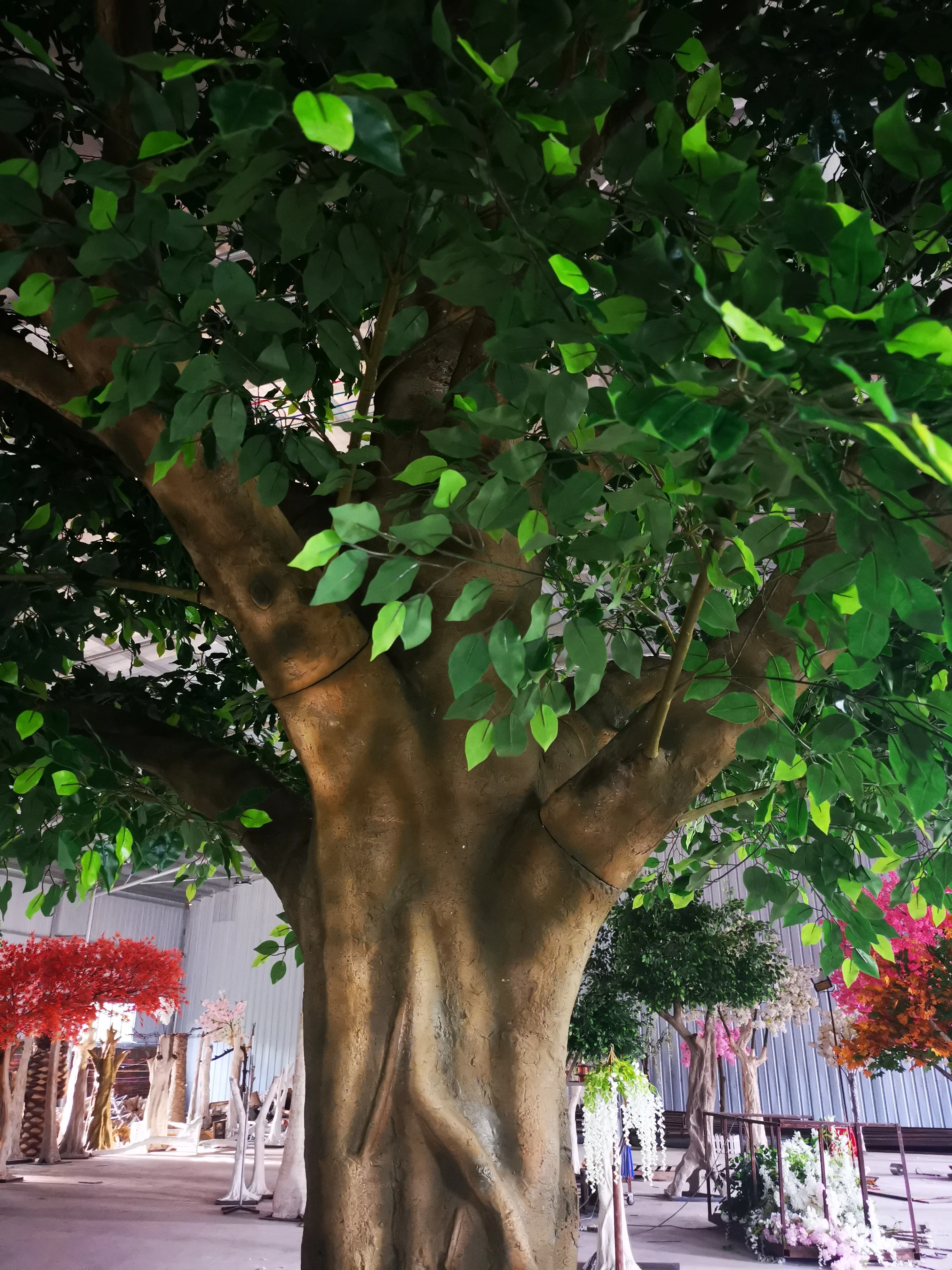 Wholesale White Ficus Leaf Tree Artificial Plants of Leaves Fake Ficus Microcarpa Custom Ficus Microcarpa Bonsai Trees