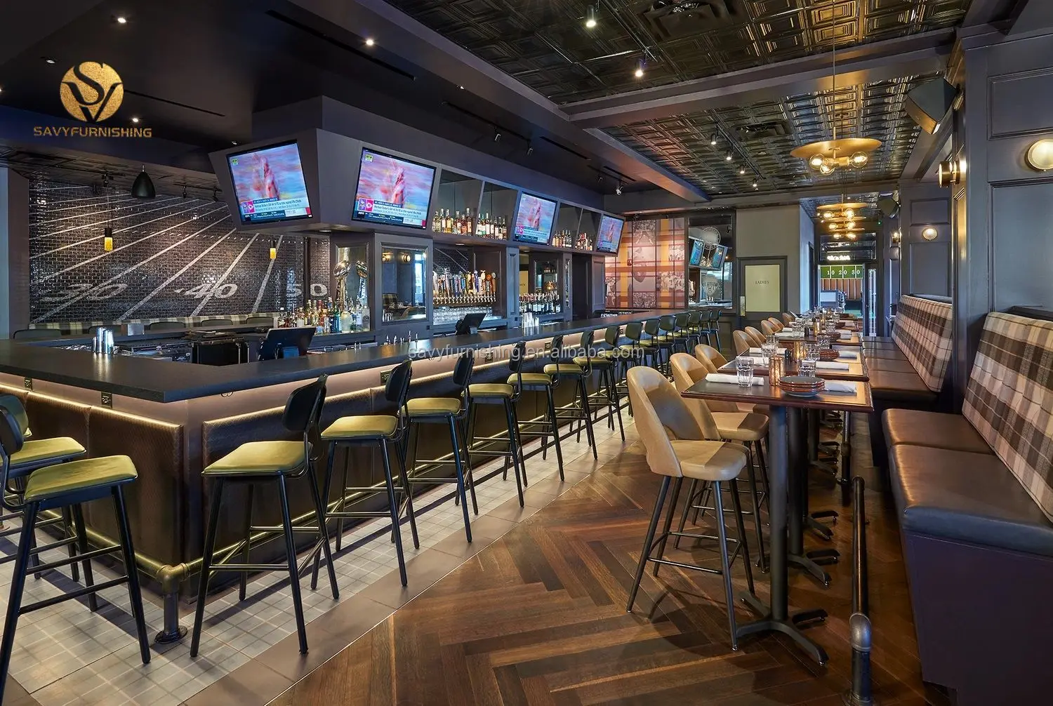 Customized Bar Counter Design Layout for Commercial Use