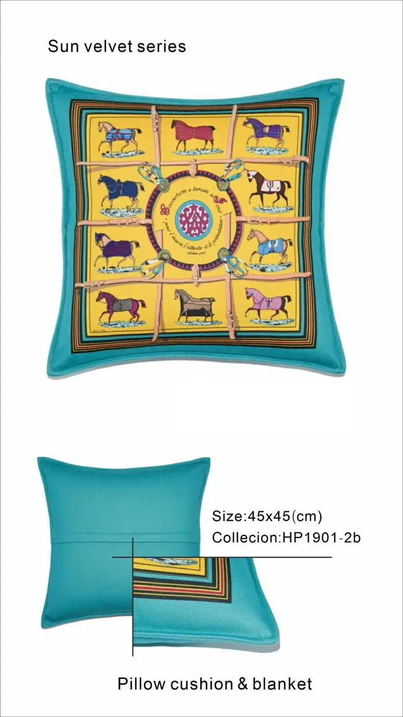 Orange Luxury Pillow Covers H Letter Wool Pillow Cushion Throw Pillow