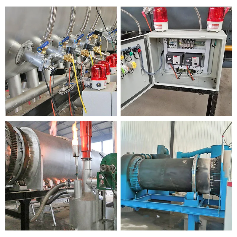 Continous Biomass Charcoal Making Machine Biochar Sawdust Carbonization Kiln Rice Huck Charcoal Production Line