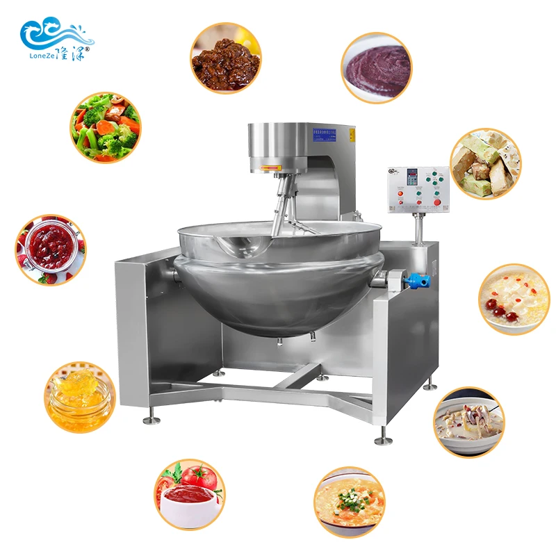 High Capacity Industrial Steam Heating Cooking Kettle Mixer Commercial Nougat Candy Cooking Mixer Machine for Sale