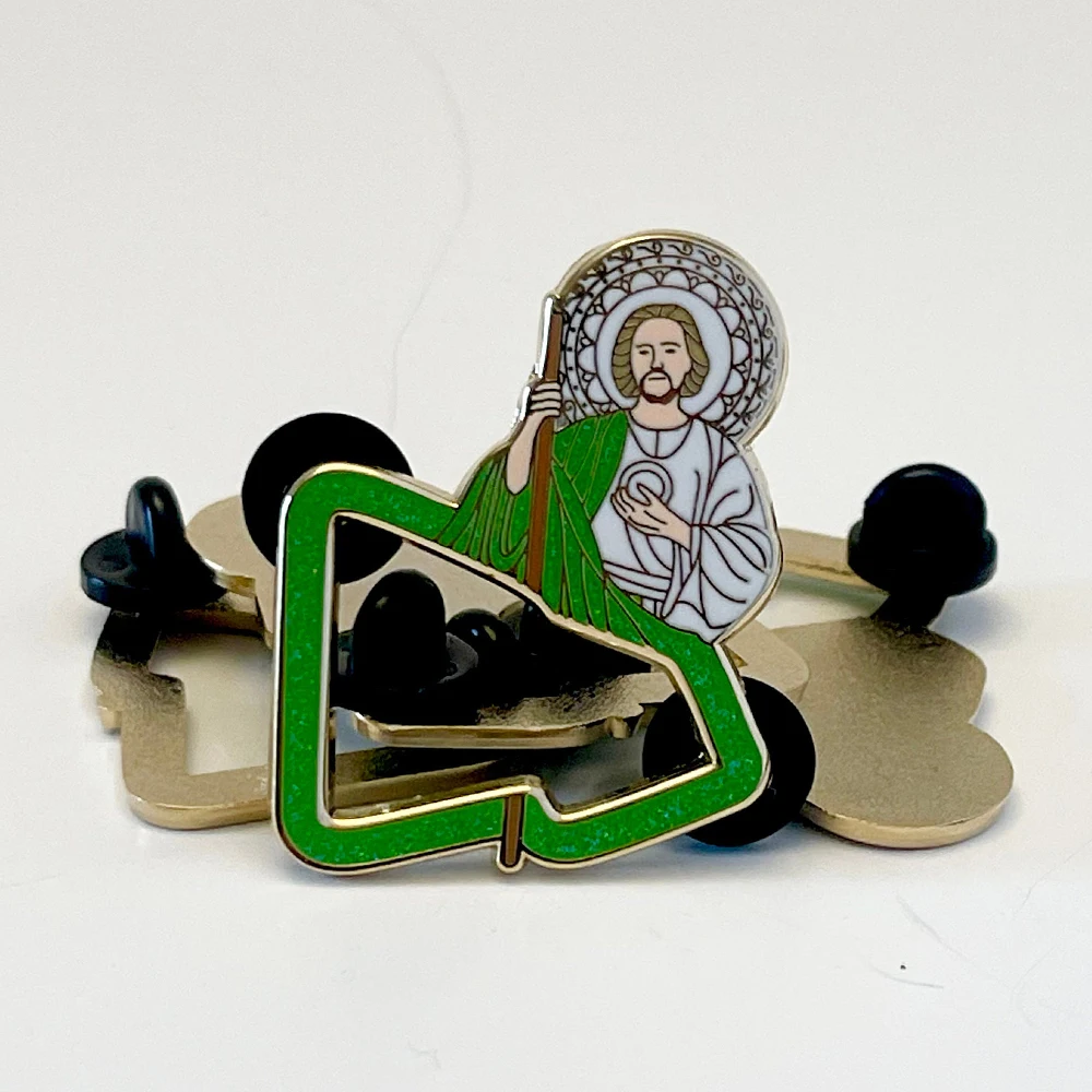 San Judas Enamel Glitter Brim Clip Golf Hat Clips Custom Baseball Mexican Fitted Jesus Judas