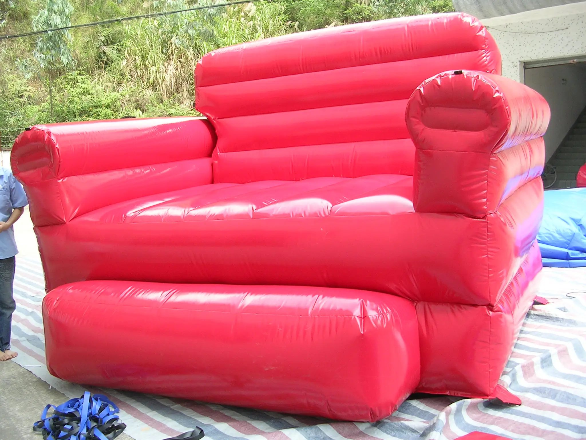 Big Inflatable Chair Red PVC Sofa for Modern Comfort