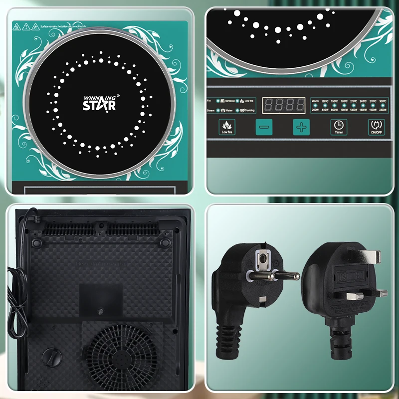 С двигателем внутреннего сгорания STAR 2200W с украшением в виде кристаллов высокой температурой варочная плита ST-9674-L устойчивостью портативный