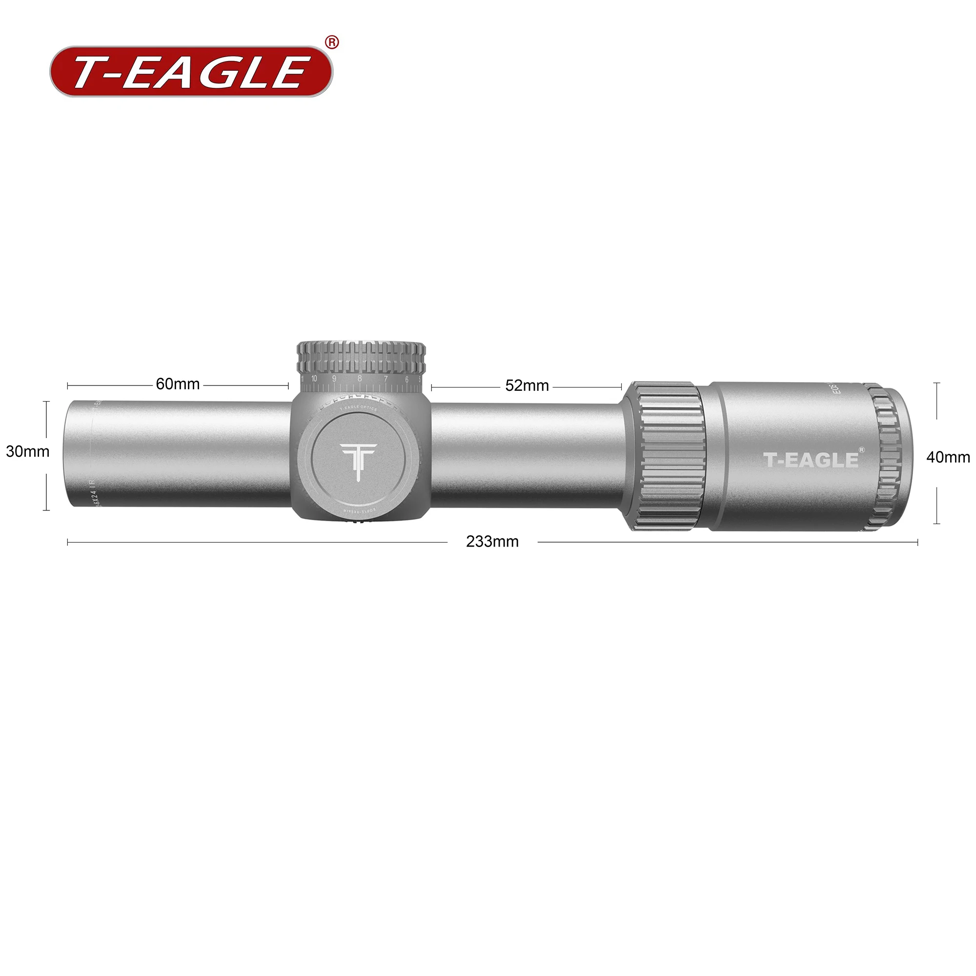 Lunette T-Eagle 1.2-6x24 ER Noir - Optique De Visée Antichoc Pour La Chasse