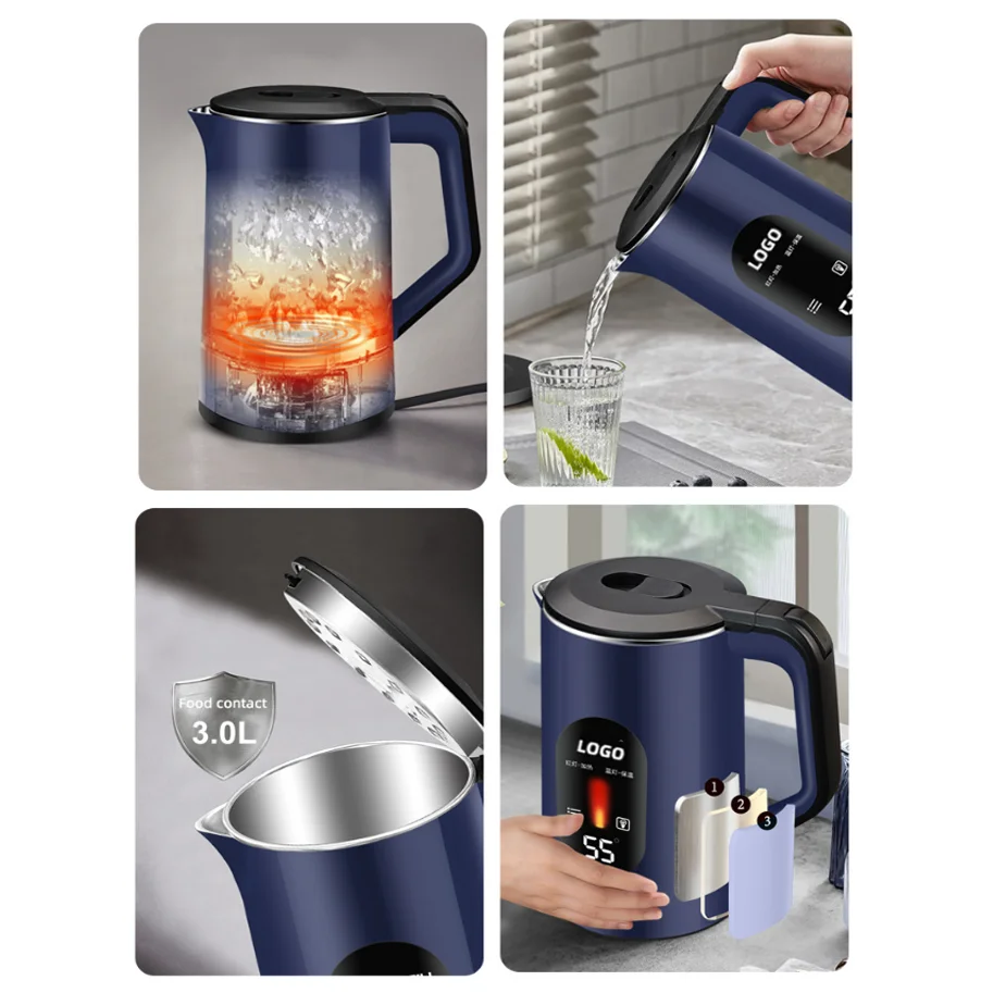 Custom 3l Thermal Insulation Kettle Electric Hot Water Boiler Electric Kettle for Boiling Water