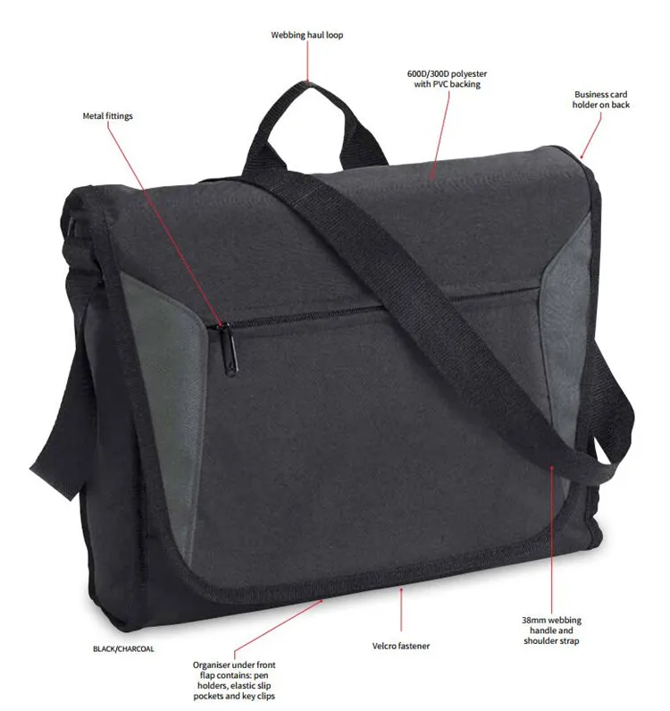 Custom Men Waterproof  Business Laptop Messenger Bag