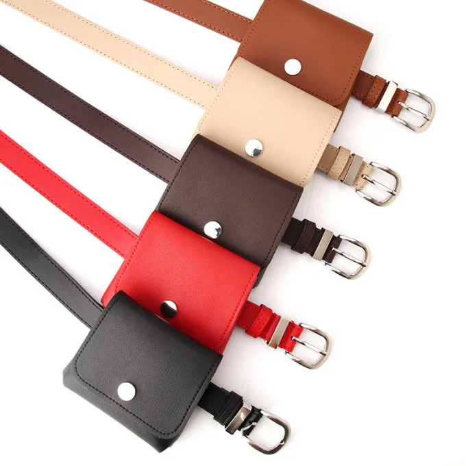 Женский многофункциональный кожаный ремень из искусственной кожи с мини-кошельком для монет