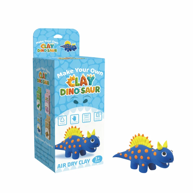 恐竜粘土アート＆クラフトキット―空気乾燥・無毒粘土付き、恐竜骨格モデル1体および粘土用ツールセット1組、男の子・女の子向けDIYクリエイティブアクティビティ