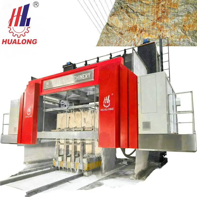 Hualong Machinery CE Certified Multiwire Stone Block Cutting Machine with Motor 310KW 97% Yield Rate Multifunctional Gearbox