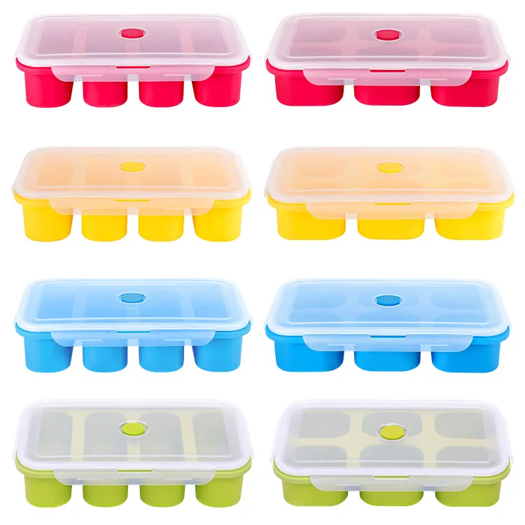 Soup Meal Ice Cube Mold Leakproof One Cup Freezer Food Trays Cubes ...