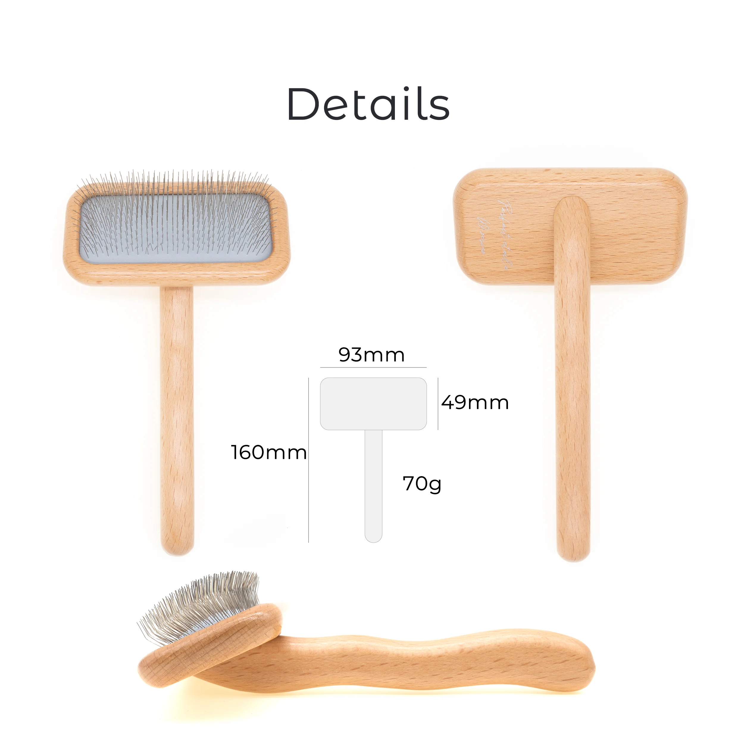 Curved Wooden Handle Pet Grooming Dog Slicker Brush With Super Soft
