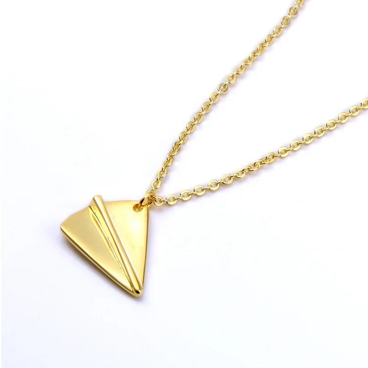 Gold Plated Paper Plane Necklace