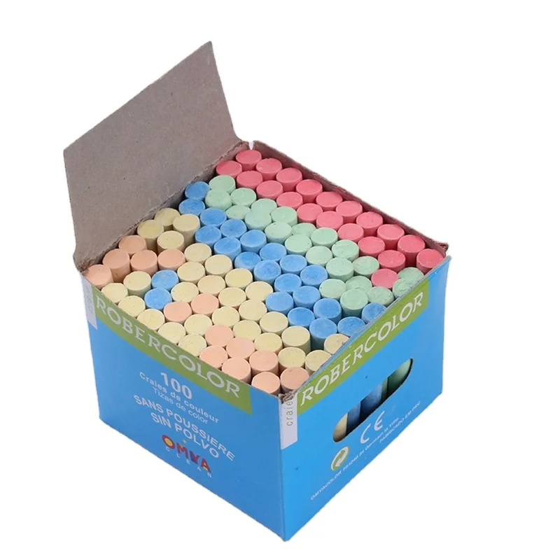 Высокое качество 100 шт. заводская цена Детская школьная доска беспыльная разноцветная меловая на заказ наборы белого мела