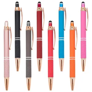 High Quality Customized Logo Ballpoint Pens New Arrival Soft Touch Stylus Pen 1.0mm Writing Width for Gift or Promotion