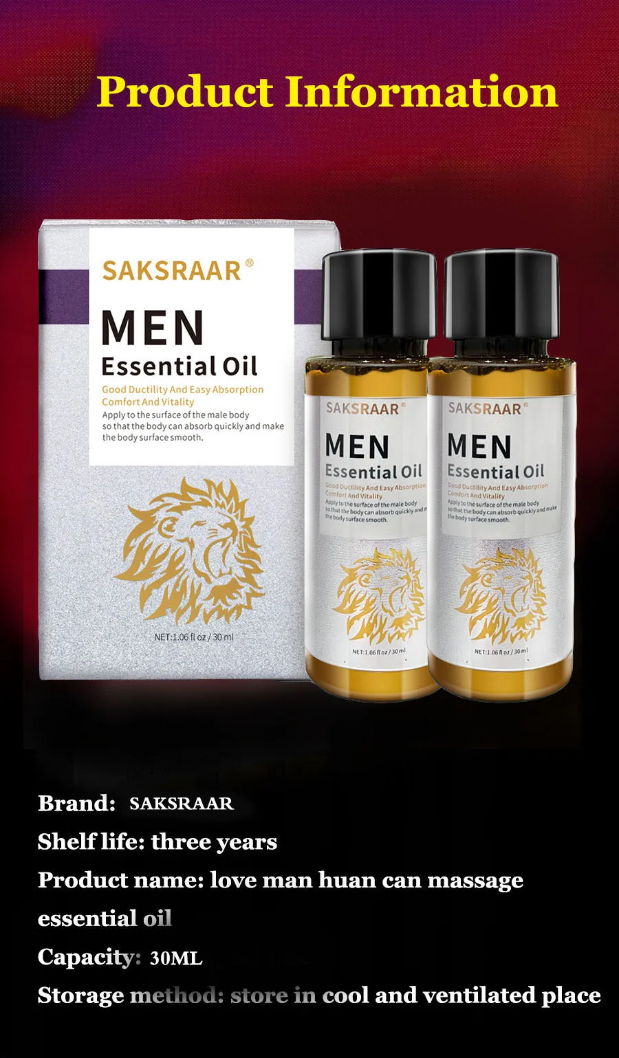sakaraar men's essential oil p thickening