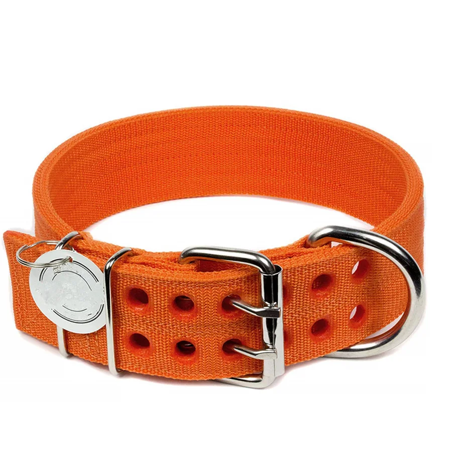 High Quality Heavy Duty Nylon Dog Collar With Stainless Steel Dring