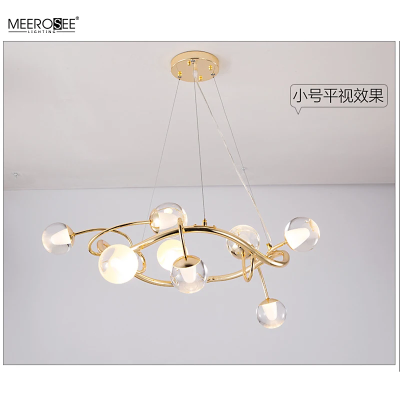 Meerosee Ring Pendant Light Bubble Ball Chandelier Creative Lighting Decorative for Home/Hotel Dining Room Light MD86812