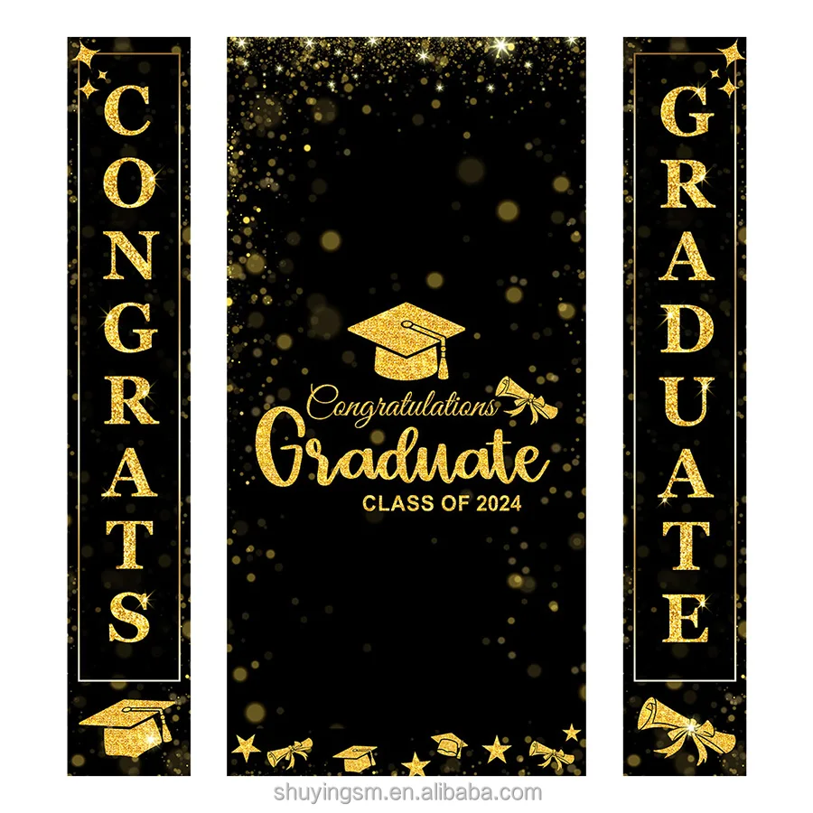 Grad Congratulations Backdrop banner Graduation outdoor banner door ...