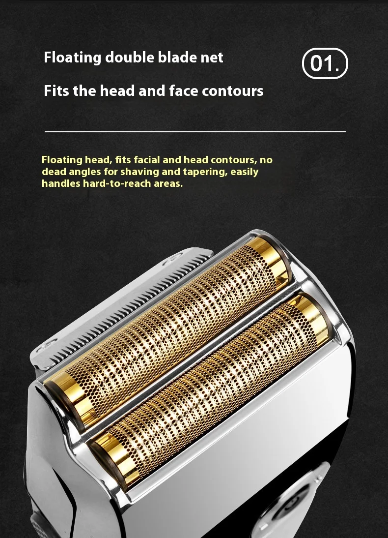 IPX7 Waterproof Men's Electric Razor with 600mAh Battery and 60-90min Working Time for Full Body Use