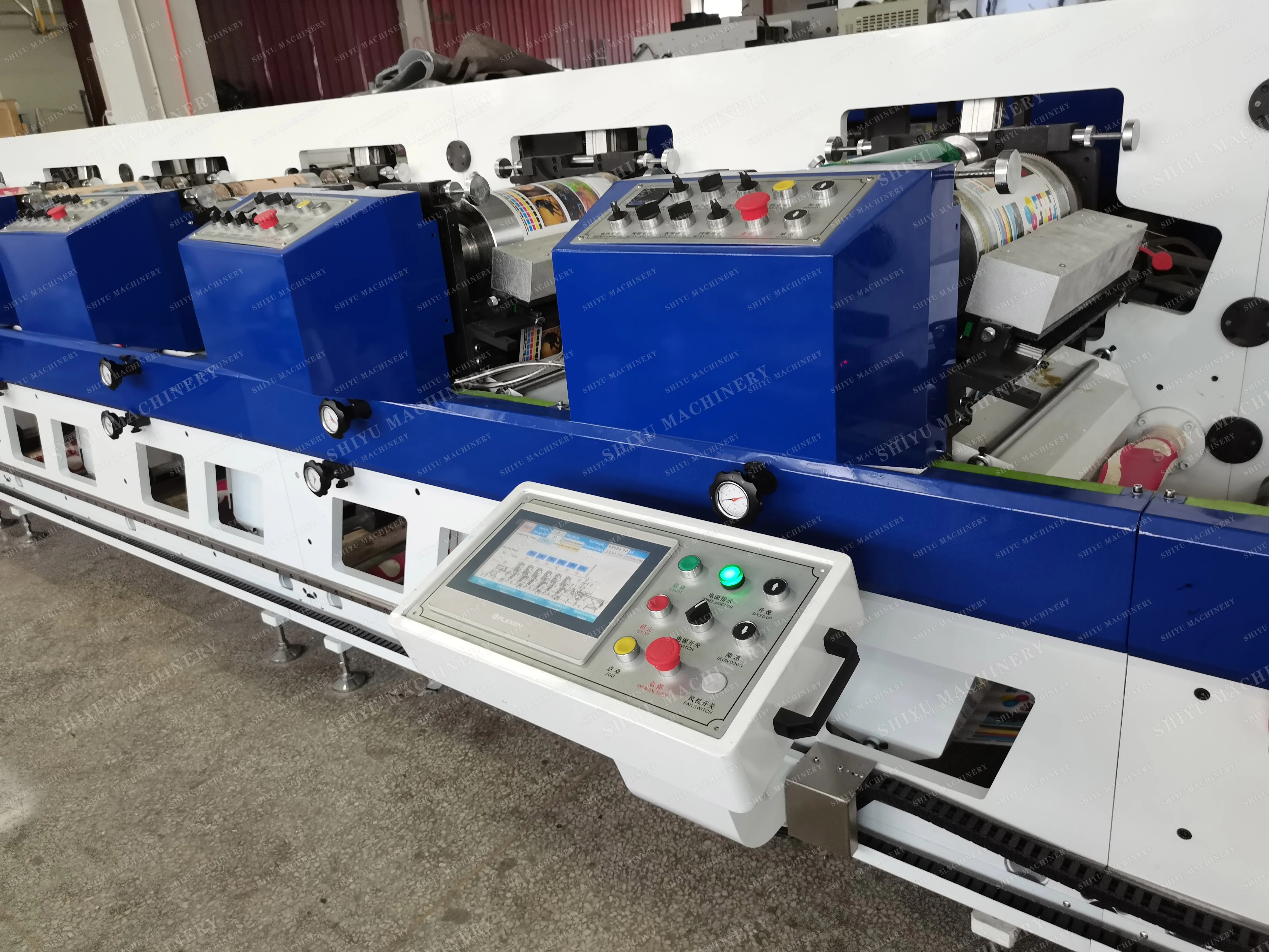 1-8 Colors Adhesive Sticker Flexo Label Printing Machine Paper Roll to Roll Die Cut Flexographic Printer for Labels