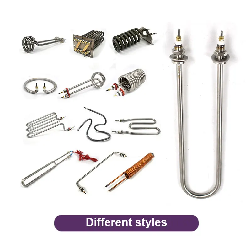 110V/220V Heating Element – 700W/1000W/1500W Options, 304 Stainless Steel Tube, DN25 Thread, 8mm Diameter