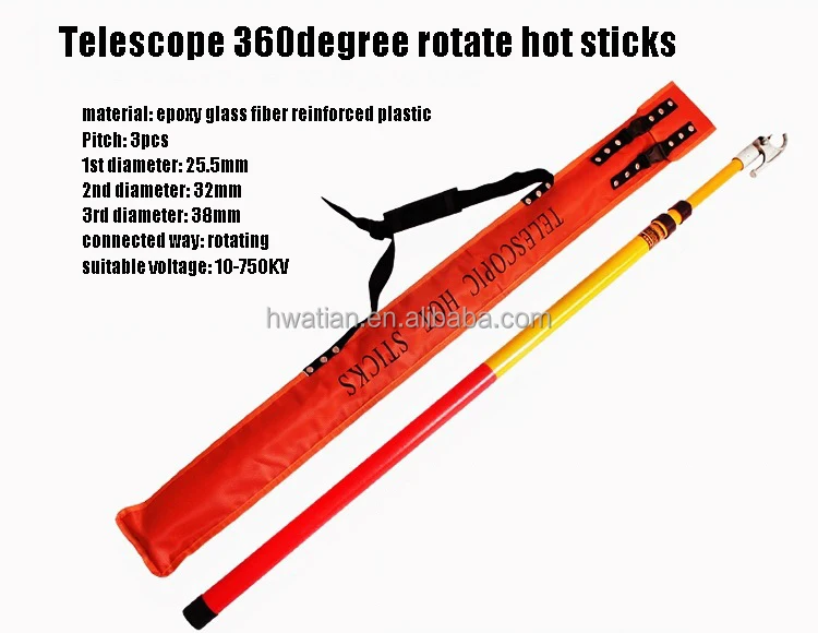 10kV-500kV Fiberglass Telescopic Hot Stick Electrical Hot Rod